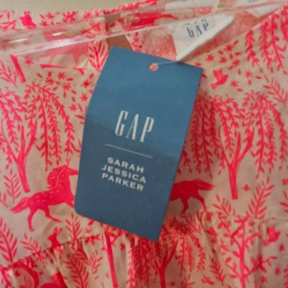 Gap Sarah Jessica Parker Blouse Girls Pink Sz XXL Unicorn Printed Round Neck NWT